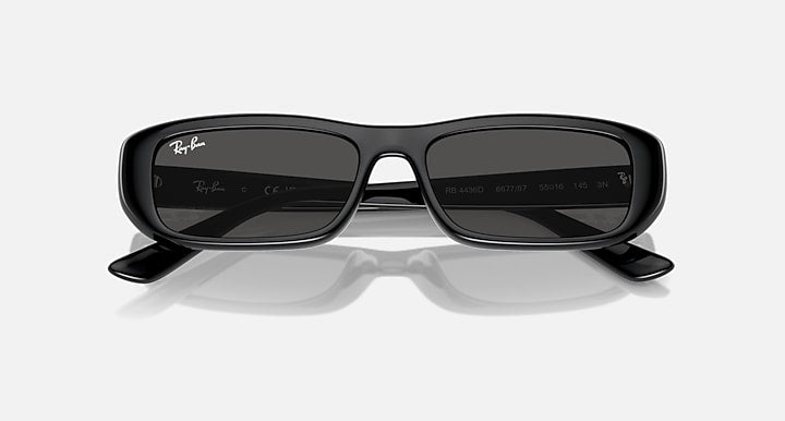 Ray-Ban RB4436D BIO-BASED Black with Dark Grey Solid Color lenses - Closed Front