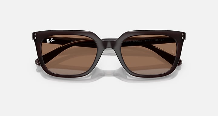 Ray-Ban RB4439D Opal Brown with Dark Brown Solid Color lenses - Closed Front