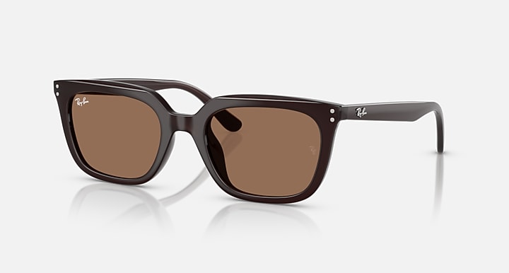 Ray-Ban RB4439D Opal Brown with Dark Brown Solid Color lenses - Quarter