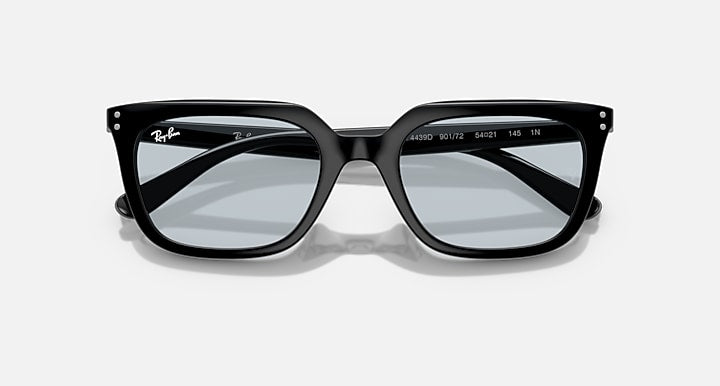 Ray-Ban RB4339D Black with Light Blue Solid Color lenses - Closed Front