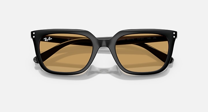Ray-Ban RB4439D Black with Ochre Solid Color lenses - Closed Front