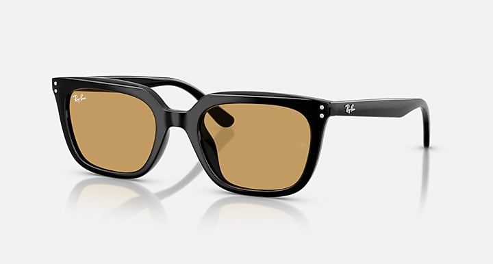 Ray-Ban RB4439D Black with Ochre Solid Color lenses - Quarter