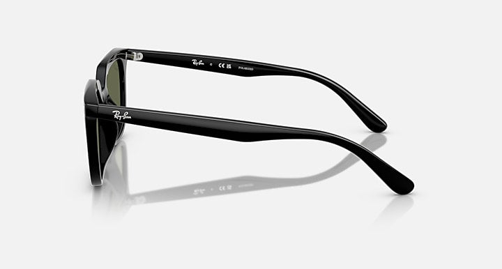 Ray-Ban RB4439D Black with Dark Green Polarized Solid Color lenses - Lateral