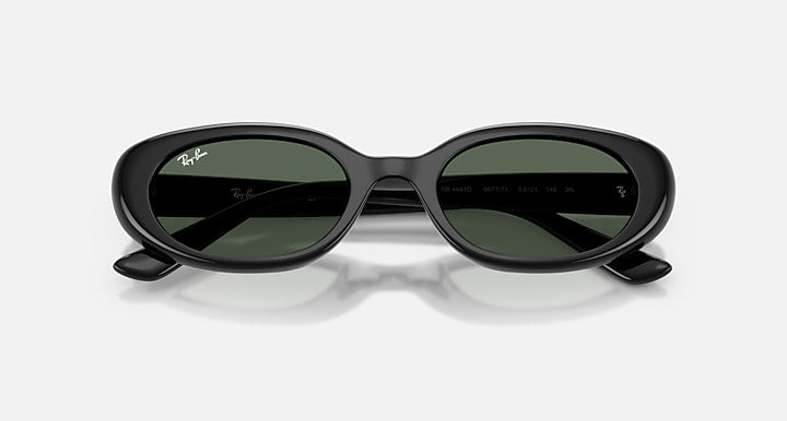 Ray-Ban RB4441D BIO-BASED Black with Dark Green Solid Color lenses - Closed Front