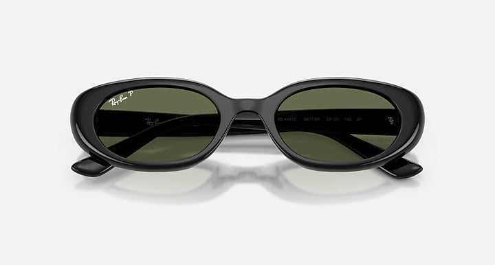 Ray-Ban RB4441D BIO-BASED Black with Polarized Dark Green Solid Color lenses - Closed Front