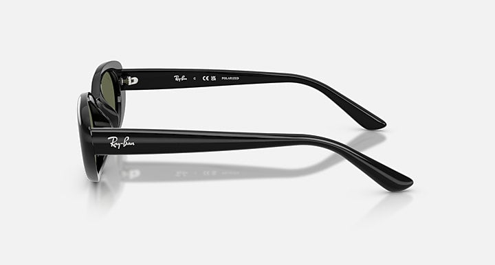 Ray-Ban RB4441D BIO-BASED Black with Polarized Dark Green Solid Color lenses - Lateral