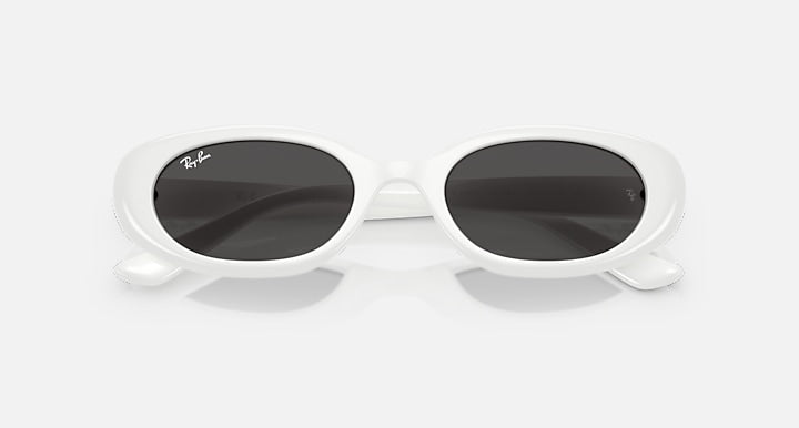 Ray-Ban RB4441D BIO-BASED White with Dark Grey Solid Color lenses - Closed Front