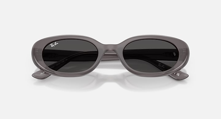 Ray-Ban RB4441D BIO-BASED Transparent Dark Grey with Dark Grey Solid Color lenses - Closed Front