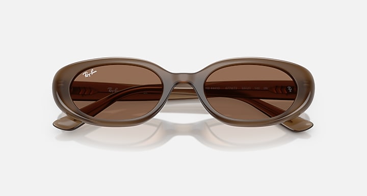 Ray-Ban RB4441D BIO-BASED Opal Brown with Dark Brown Solid Color lenses - Closed Front