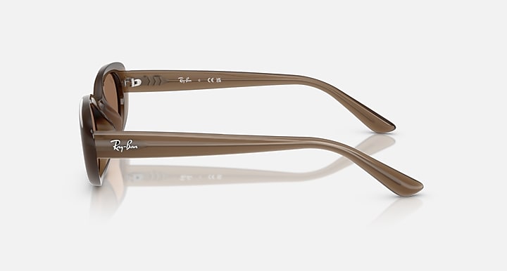Ray-Ban RB4441D BIO-BASED Opal Brown with Dark Brown Solid Color lenses - Lateral