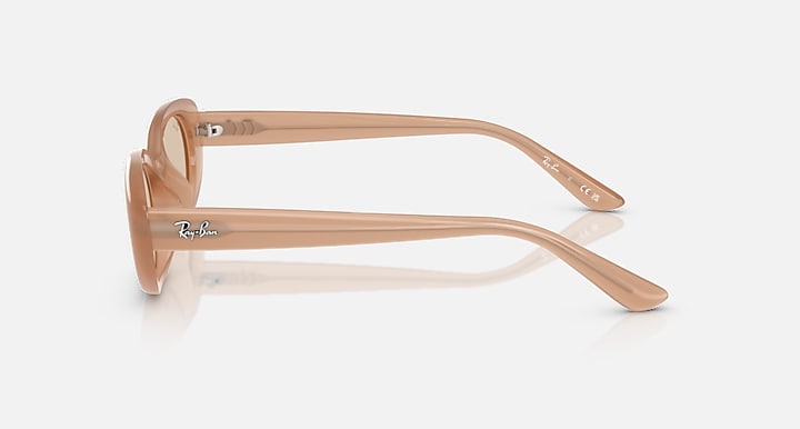 Ray-Ban RB4441D BIO-BASED Opal Beige with Light Brown Solid Color lenses - Lateral