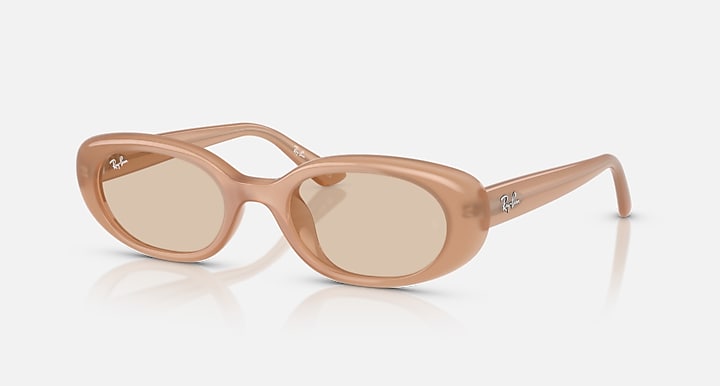 Ray-Ban RB4441D BIO-BASED Opal Beige with Light Brown Solid Color lenses - Quarter