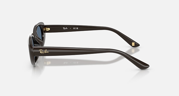Ray-Ban RB4441D YEAR OF THE HORSE EDITION Full Dark Brown with Dark Blue Solid Color lenses - Lateral