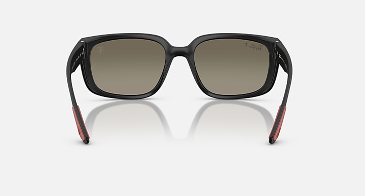 Ray-Ban RB4443M SCUDERIA FERRARI COLLECTION POLARIZED+ LENSES Black; Matte Black with Grey Mirror Polarized+ Polarized+ lenses - Back