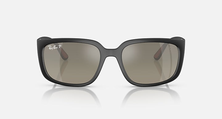 Ray-Ban RB4443M SCUDERIA FERRARI COLLECTION POLARIZED+ LENSES Black; Matte Black with Grey Mirror Polarized+ Polarized+ lenses - Front