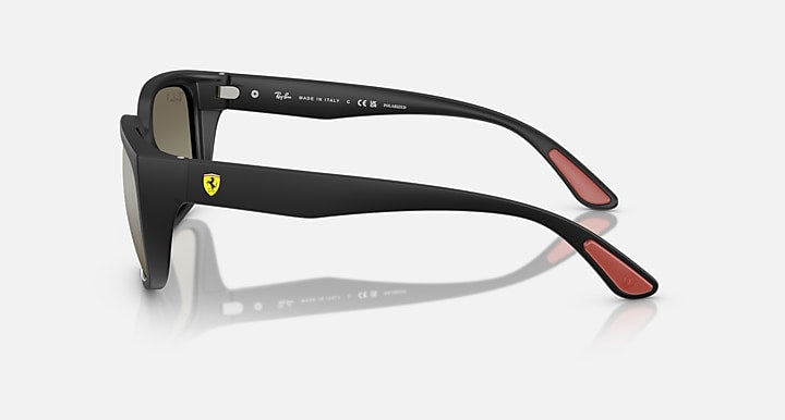 Ray-Ban RB4443M SCUDERIA FERRARI COLLECTION POLARIZED+ LENSES Black; Matte Black with Grey Mirror Polarized+ Polarized+ lenses - Lateral