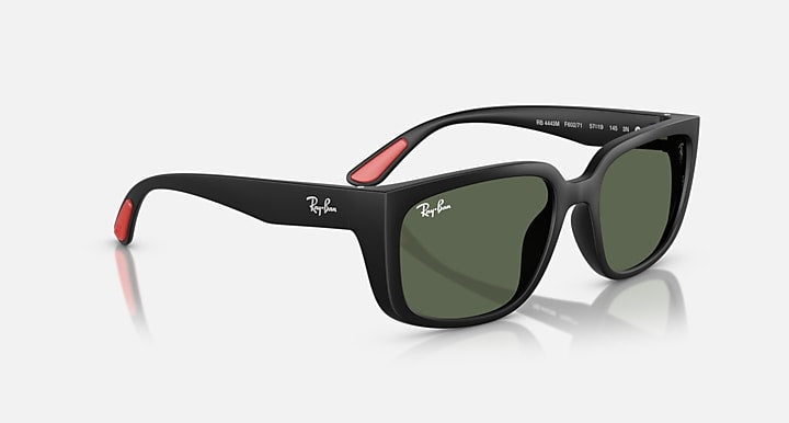 Ray-Ban RB4443M SCUDERIA FERRARI COLLECTION Black; Matte Black with Dark Green Solid Color lenses - Alternative