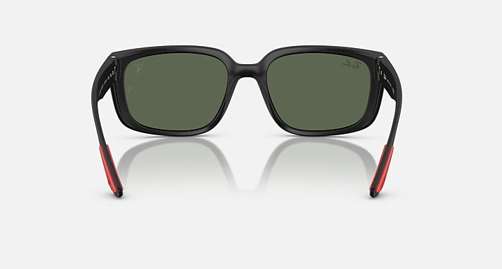 Ray-Ban RB4443M SCUDERIA FERRARI COLLECTION Black; Matte Black with Dark Green Solid Color lenses - Back
