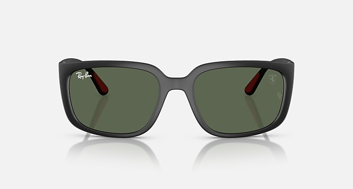 Ray-Ban RB4443M SCUDERIA FERRARI COLLECTION Black; Matte Black with Dark Green Solid Color lenses - Front