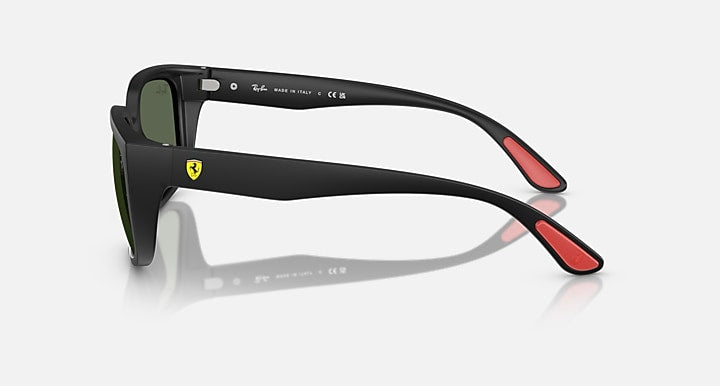Ray-Ban RB4443M SCUDERIA FERRARI COLLECTION Black; Matte Black with Dark Green Solid Color lenses - Lateral