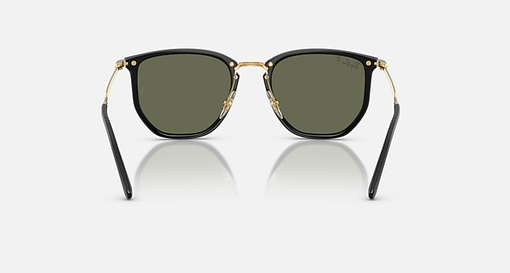 Ray-Ban RB4451 Black; Arista Gold with Polarized Green Solid Color lenses - Back