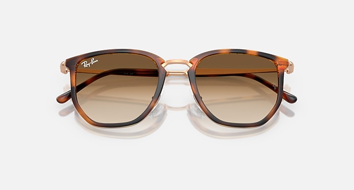 Ray-Ban RB4451 Transparent Orange; Rosegold with Clear Gradient Brown Gradient lenses - Closed Front