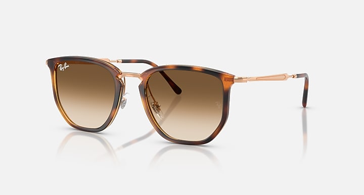 Ray-Ban RB4451 Transparent Orange; Rosegold with Clear Gradient Brown Gradient lenses - Quarter