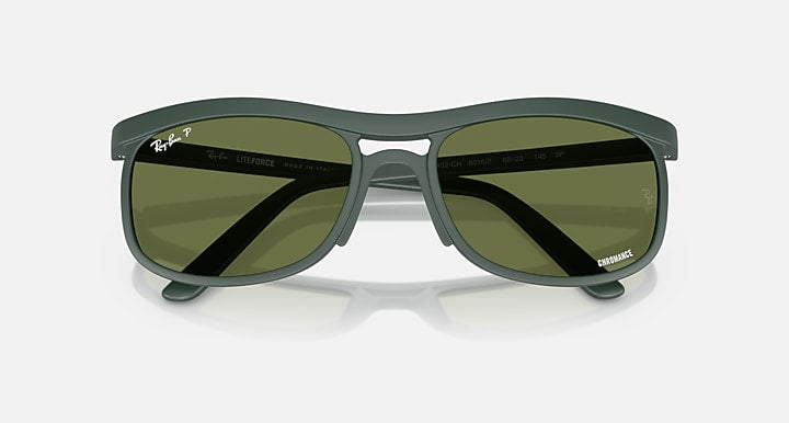 Ray-Ban RB4452 POLARIZED+ LENSES LITEFORCE Sand Green with Green Polarized+ Polarized+ lenses - Closed Front