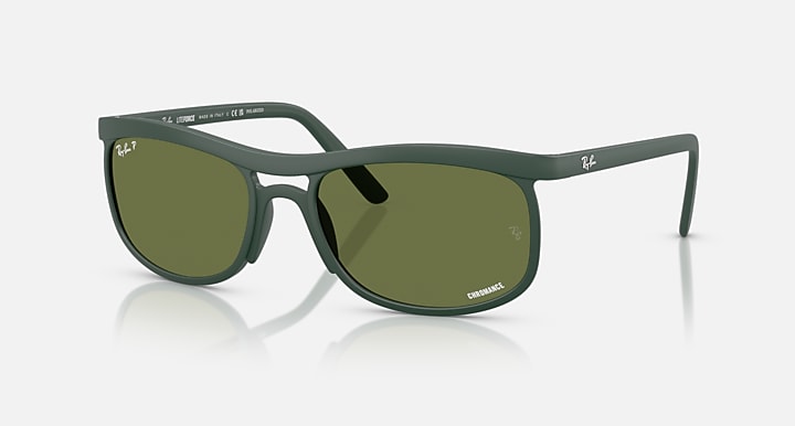 Ray-Ban RB4452 POLARIZED+ LENSES LITEFORCE Sand Green with Green Polarized+ Polarized+ lenses - Quarter