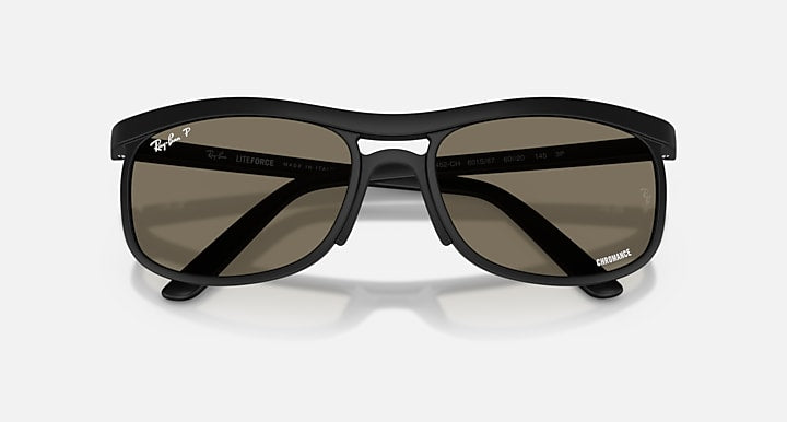 Ray-Ban RB4452 POLARIZED+ LENSES LITEFORCE Sand Black with Grey Polarized+ Polarized+ lenses - Closed Front