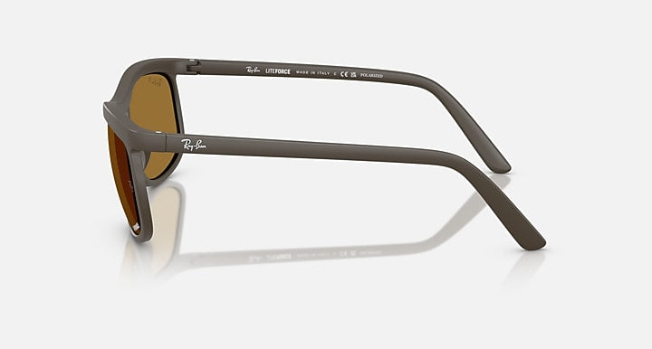 Ray-Ban RB4452 POLARIZED+ LENSES LITEFORCE Sand Brown with Brown Polarized+ Polarized+ lenses - Lateral