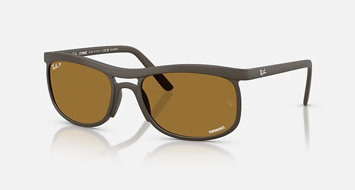 Ray-Ban RB4452 POLARIZED+ LENSES LITEFORCE Sand Brown with Brown Polarized+ Polarized+ lenses - Quarter