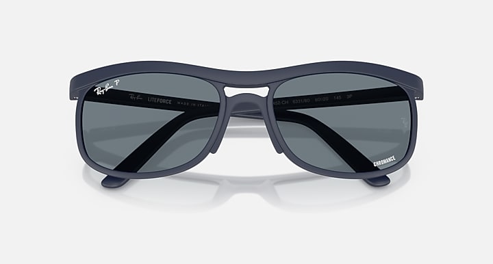 Ray-Ban RB4452 POLARIZED+ LENSES LITEFORCE Sand Dark Blue with Blue Polarized+ Polarized+ lenses - Closed Front