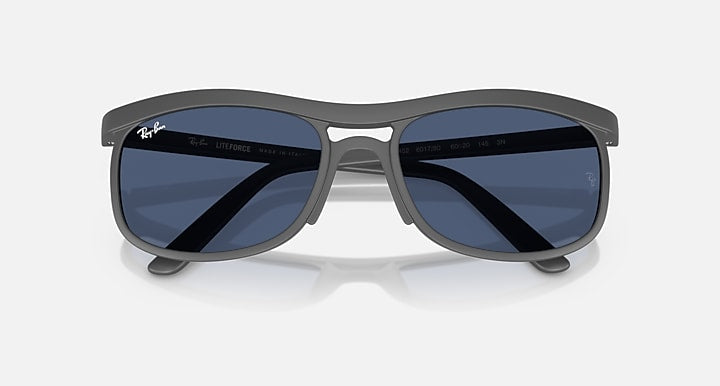 Ray-Ban RB4452 LITEFORCE Sand Grey with Dark Blue Solid Color lenses - Closed Front