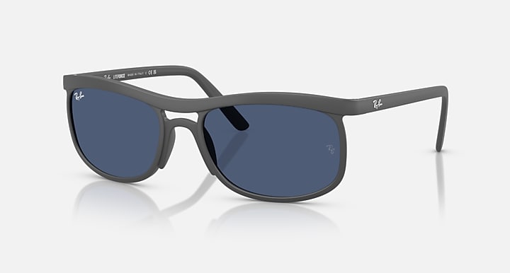 Ray-Ban RB4452 LITEFORCE Sand Grey with Dark Blue Solid Color lenses - Quarter