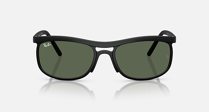 Ray-Ban RB4452 LITEFORCE Sand Black with Dark Green Solid Color lenses - Front
