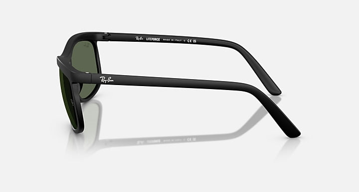 Ray-Ban RB4452 LITEFORCE Sand Black with Dark Green Solid Color lenses - Lateral