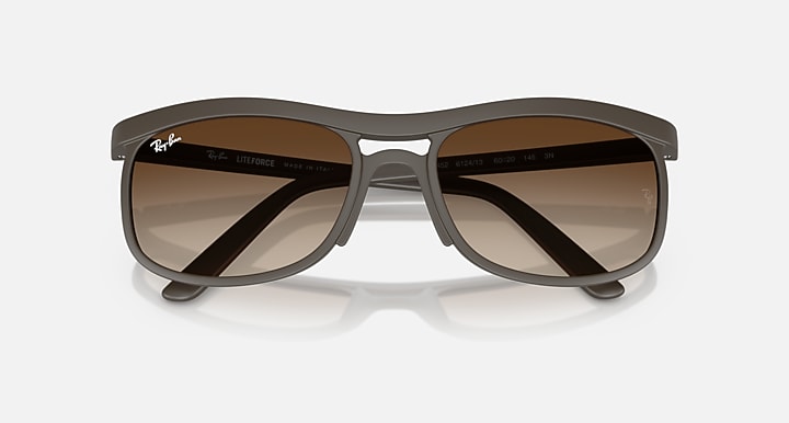 Ray-Ban RB4452 LITEFORCE Sand Brown with Gradient Brown Gradient lenses - Closed Front