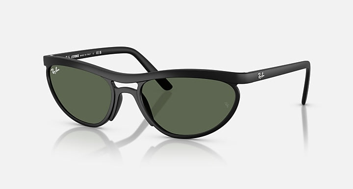 Ray-Ban PREDATOR LITEFORCE Sand Black with Dark Green Solid Color lenses - Quarter