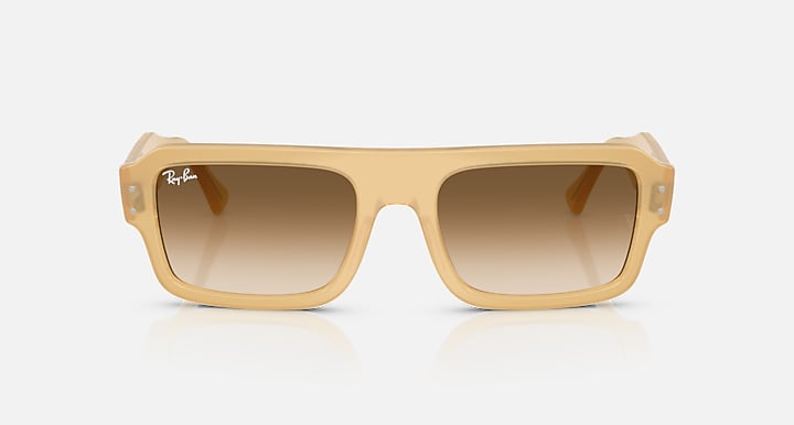 Ray-Ban FLACKO BIO-BASED Transparent Beige with Clear Gradient Brown Gradient lenses - Front