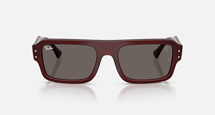 Ray-Ban LEWIS HAMILTON DRIVER SPECIAL EDITION 2026 - SCUDERIA FERRARI COLLECTION Red Trasparent; Red Transparent with Dark Grey Solid Color lenses - Front