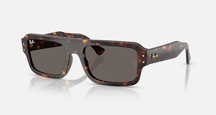 Ray-Ban FLACKO BIO-BASED Havana with Dark Grey Solid Color lenses - Quarter