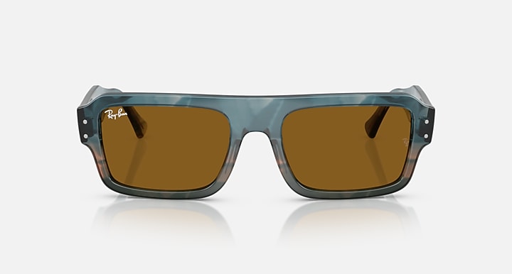Ray-Ban FLACKO BIO-BASED Havana Blue; Havana Blu with Brown Solid Color lenses - Front
