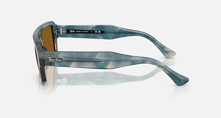 Ray-Ban FLACKO BIO-BASED Havana Blue; Havana Blu with Brown Solid Color lenses - Lateral