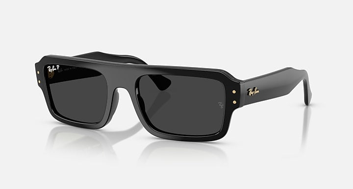 Ray-Ban FLACKO BIO-BASED Black with Polarized Black Solid Color lenses - Quarter