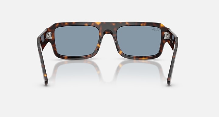 Ray-Ban FLACKO BIO-BASED Havana with Blue Solid Color lenses - Back