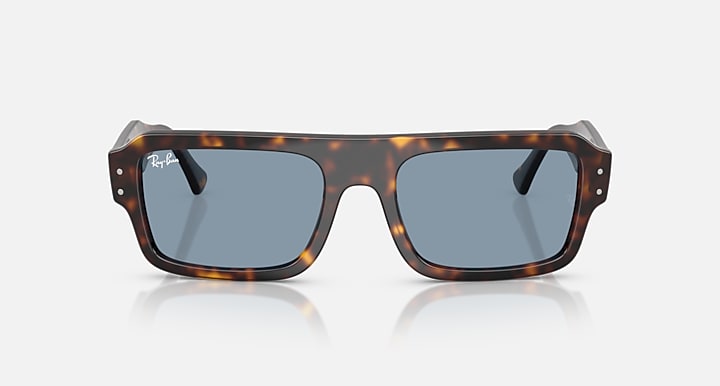 Ray-Ban FLACKO BIO-BASED Havana with Blue Solid Color lenses - Front