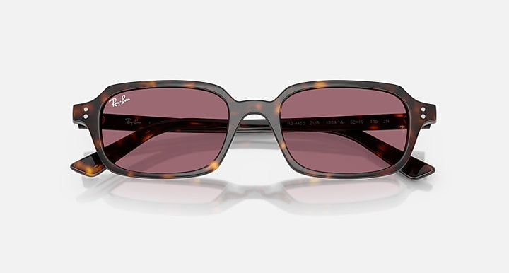Ray-Ban ZURI BIO-BASED LIMITED Havana with Violet Solid Color lenses - Closed Front