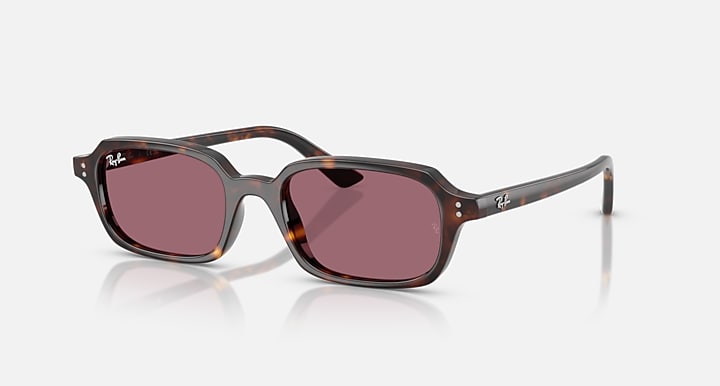 Ray-Ban ZURI BIO-BASED LIMITED Havana with Violet Solid Color lenses - Quarter