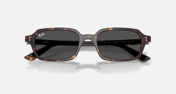 Ray-Ban ZURI BIO-BASED Havana with Dark Grey Solid Color lenses - Closed Front
